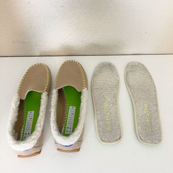 Rothy's The Scuff Slipper Nutmeg Textile Shearling Loafers Flat Women’s US 6 - Picture 11 of 11